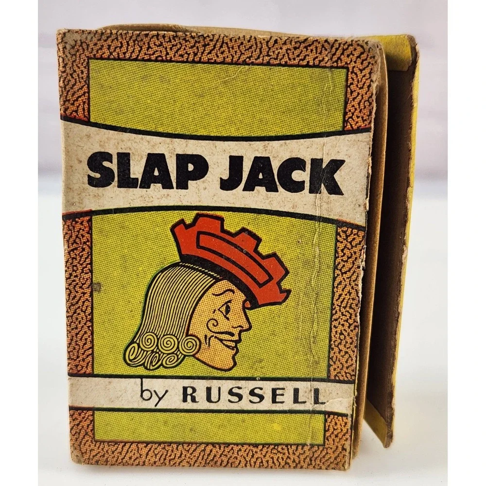 Vtg Russell Big Little Cards 2 Games Slap Jack + Crosswords Great Graphics 1939